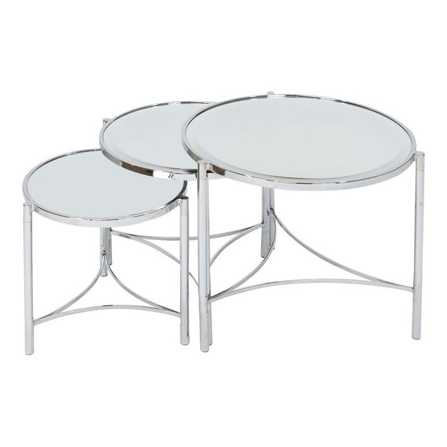 Mindy Brownes Brookville Silver Mirror Tables Set/3